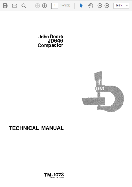 John Deere 646 Compactor Repair Technical Manual (TM1073)