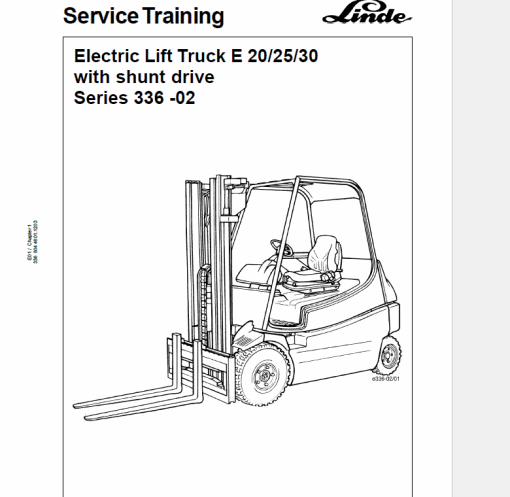 Linde Series 336 Electric Forklift Truck: E20, E25, E30 Workshop Service Manual - Image 2