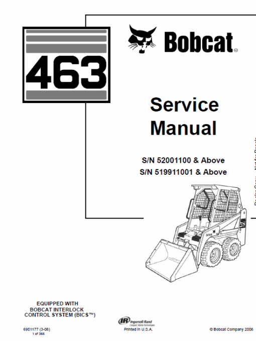 Bobcat 463 Skid-Steer Loader Service Manual - Image 3