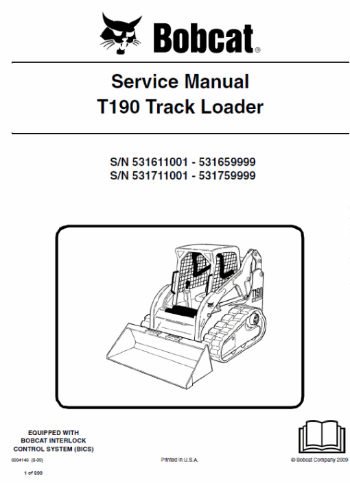 Bobcat T190 Loader Service Manual