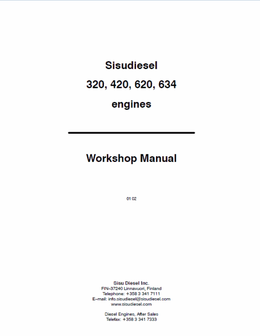 AGCO Sisu 320, 420, 620, 634 Engines Workshop Repair Service Manual