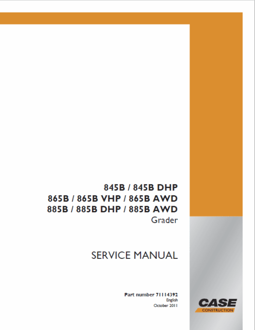 Case 885B, 885B DHP, 885 VHP, 885 AWD Grader Service Manual - Image 2