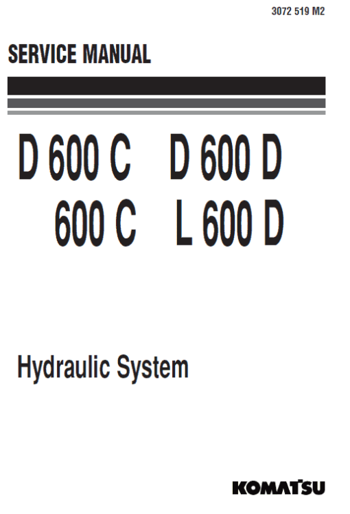 Komatsu D600C, D600D, 600C and L600D Dozer Service Manual