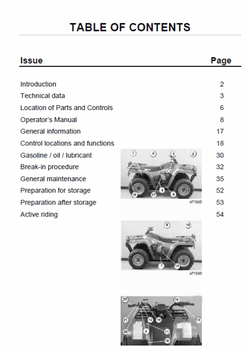 Massey Ferguson AgTV 250 300 400 500 Quad Service Manual