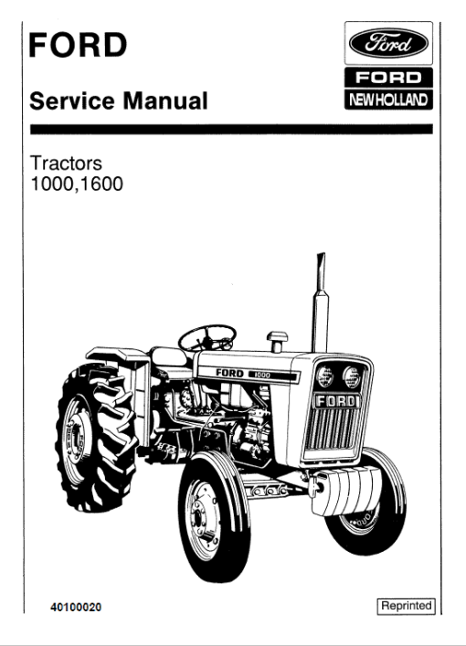 Ford 1000 and 1600 Tractors Service Manual