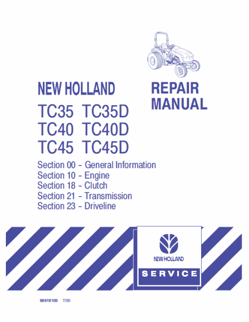 New Holland TC35D, TC40D, TC45D Tractor Service Manual