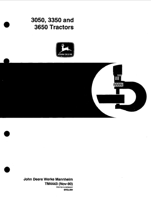 John Deere 3050, 3350, 3650 Tractors Repair Technical Manual