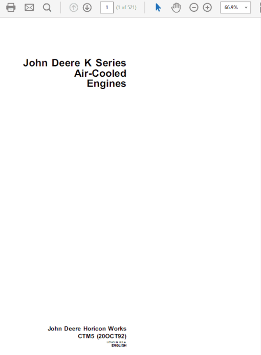 John Deere K Series Air Cooled & Liquid Cooled Engines Manual (CTM5 and CTM39) - Image 2