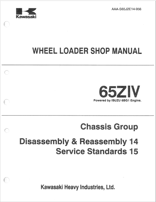 Kawasaki 65ZIV Wheel Loader Repair Service Manual - Image 4