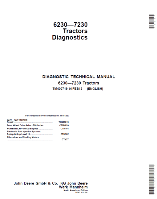 John Deere Tractors 6230, 6330, 6430, 6530, 6630, 7130, 7230 (NA) Service Repair Manual - Image 2