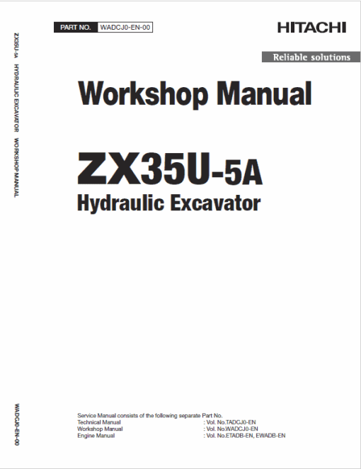 Hitachi ZX35U-5A Mini Excavator Service Repair Manual