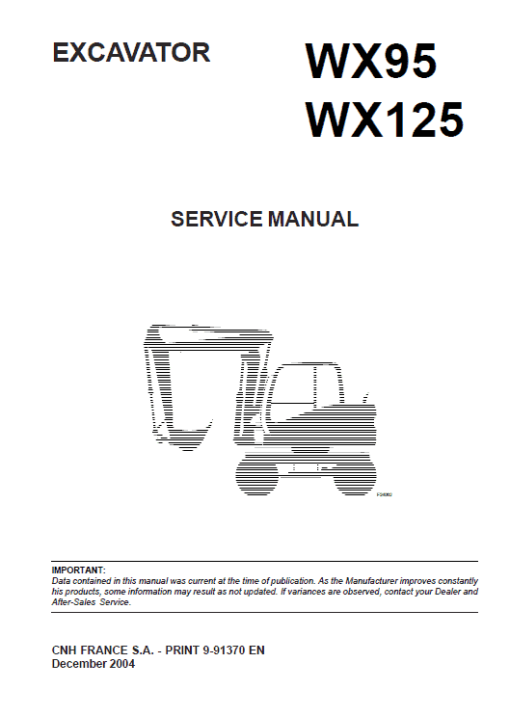 Case WX95 and WX125 Excavator Manual