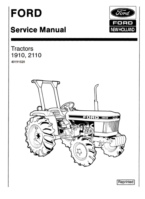 Ford 1910 and 2110 Tractors Services Manual