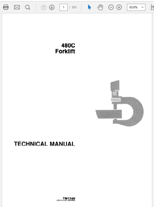 John Deere 480C Forklift Repair Technical Manual (TM1249)