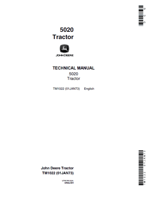 John Deere 5010, 5020 Tractors Repair Technical Manual SM2040 & (TM1022) - Image 2