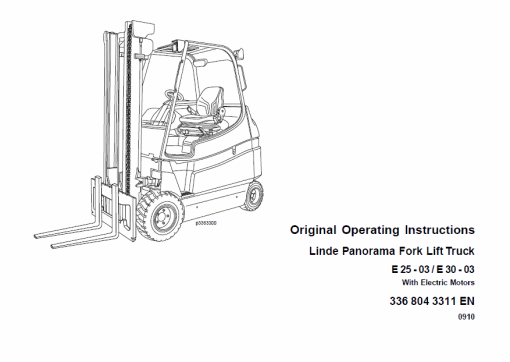 Linde Series 336 Electric Forklift Truck: E20, E25, E30 Workshop Service Manual - Image 12