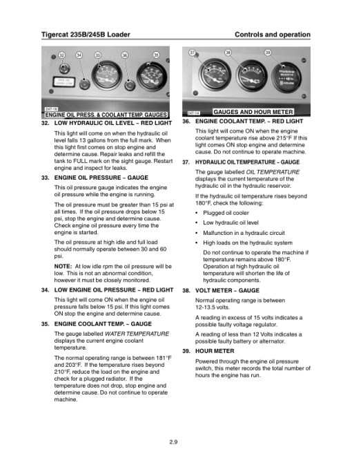 Tigercat 235B, 245B Loader Operators Manual - Image 2