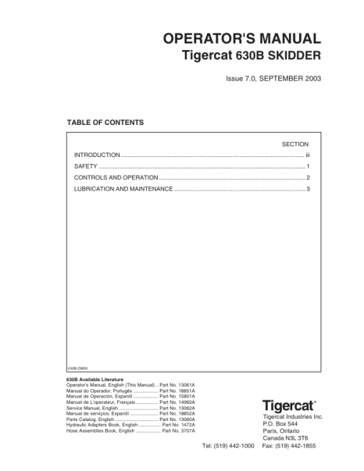 Tigercat 630B Skidder Repair Service Manual (6301001 – 6301999) - Image 2