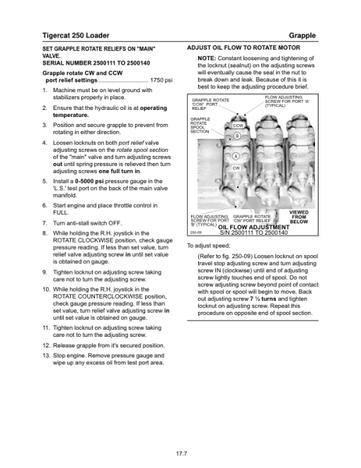 Tigercat 250 Loader Repair Service Manual (2500101 - 2500499) - Image 4