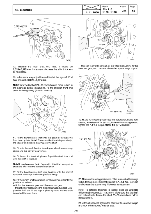 Valtra 95, 105, 115, X100, X110, X120 Tractors Repair Manual - Image 3