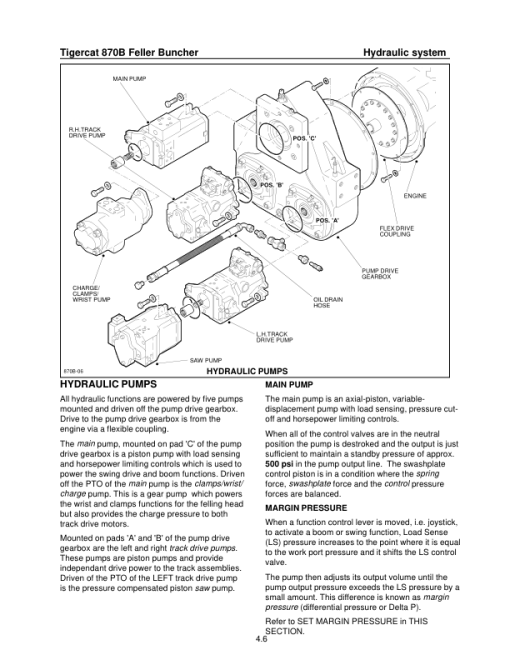 Tigercat 870B, L870B Feller Buncher Repair Service Manual - Image 3