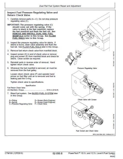 John Deere PowerTech 10.5L, 12.5L Diesel Engines Level 6 Lucas Electronic Fuel Systems Repair Manual (CTM188) - Image 2