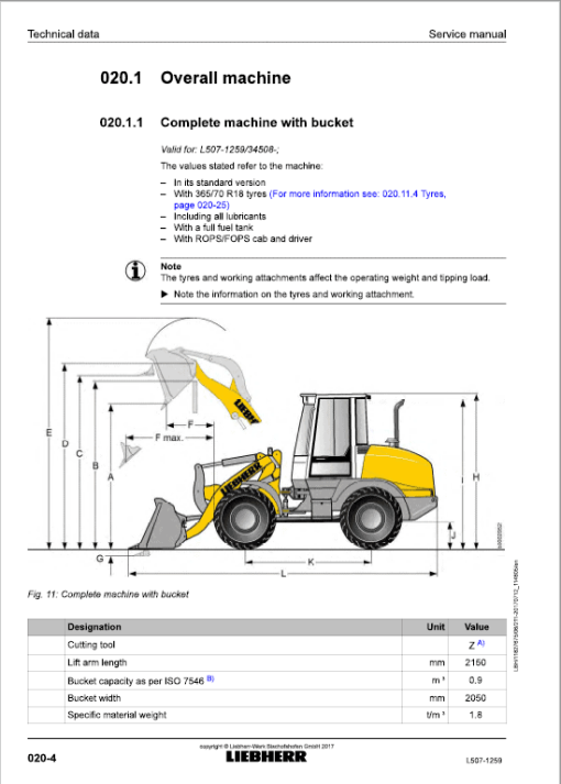 Liebherr L507 Type 1259 Wheel Loader Service Manual - Image 2