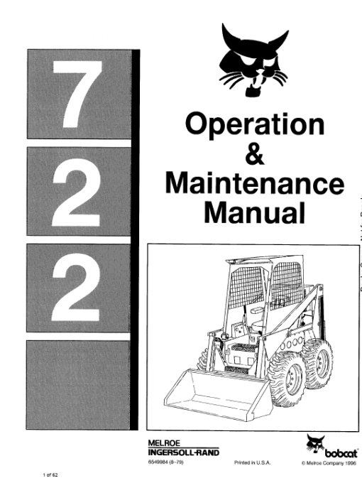 Bobcat 700, 720, 721 and 722 Skid-Steer Loader Service Manual - Image 5