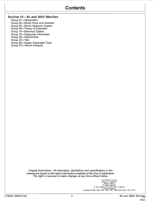 John Deere 40, 4000 Winches Component Technical Manual (CTM25) - Image 2