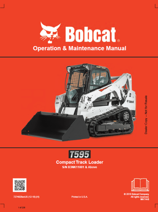 Bobcat T595 Compact Track Loader Service Repair Manual - Image 2