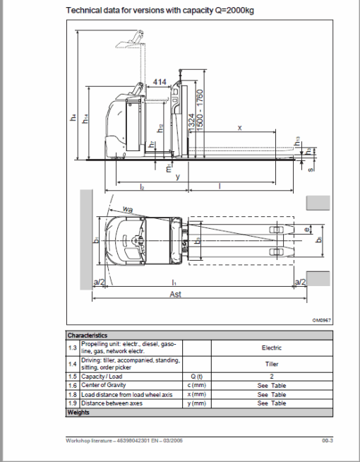 OM PIMESPO XLOGO1 and XLOGO2 Series 4539 - 4549 Order Picker Workshop Repair Manual - Image 6