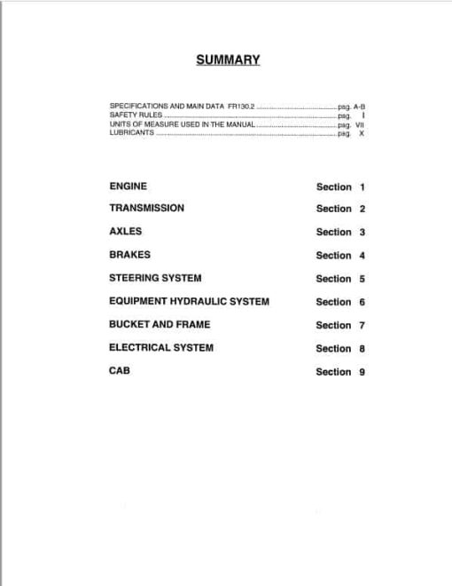 Fiatallis FR130.2 Wheel Loader Repair Service Manual - Image 2