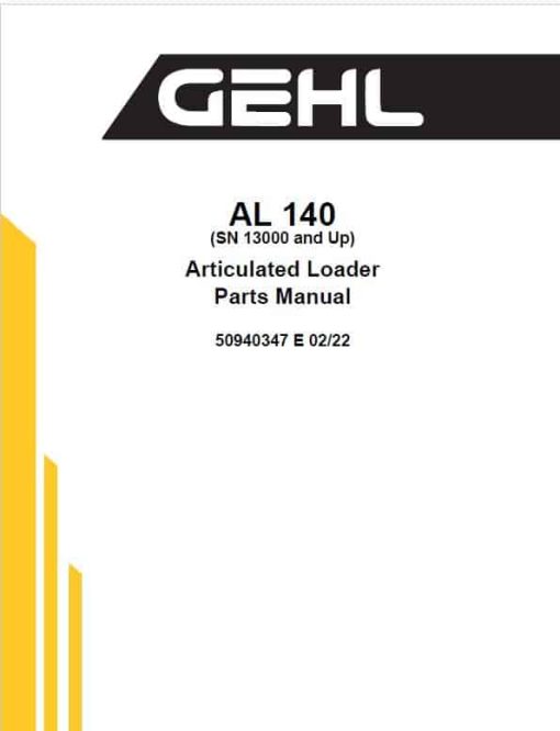 Gehl AL 140 Articulated Loader Repair Service Manual - Image 2