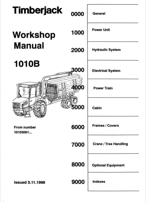 Timberjack 1010B Forwarder Repair Technical Manual