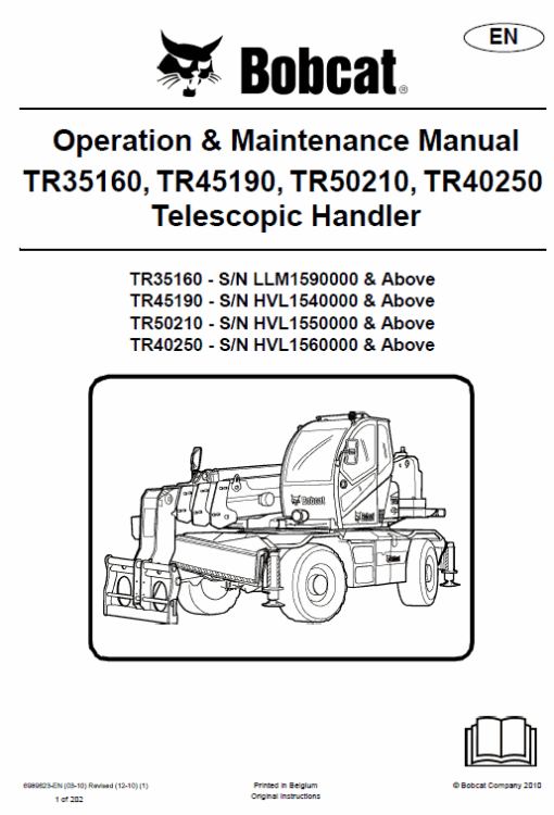 Bobcat TR35160, TR45190, TR50210, TR40250 Telescopic Service Manual - Image 2