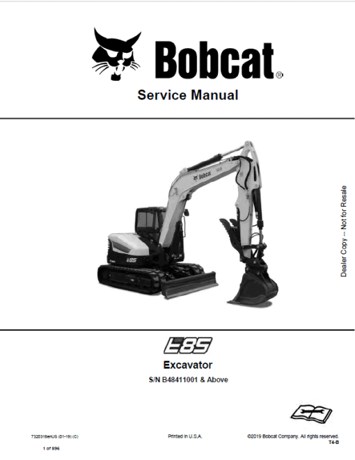 Bobcat E85 Excavator Repair Service Manual - Image 2