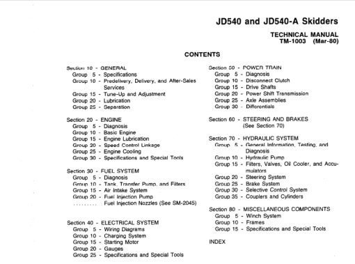 John Deere 540, 540A Skidders Repair Technical Manual (TM1003) - Image 2