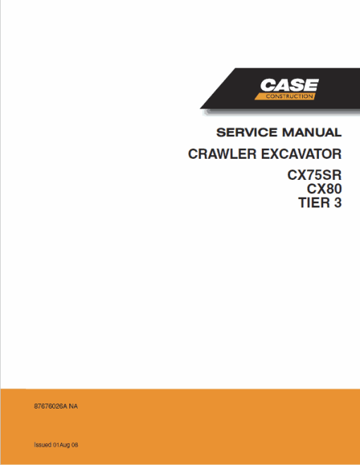 Case CX75SR and CX80 Excavator Service Manual - Image 2