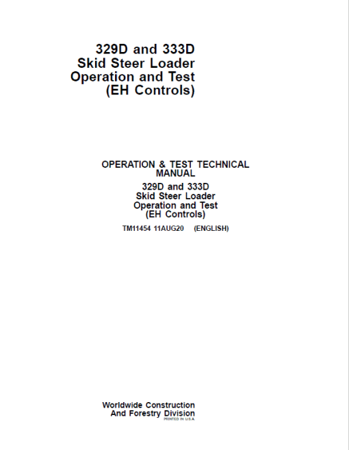 John Deere 329D, 333D SkidSteer Loader Technical Manual (EH Controls) - Image 2