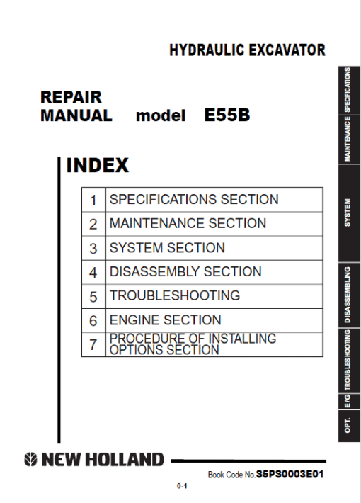 New Holland E55B Tier 4 Crawler Excavator Service Manual - Image 2