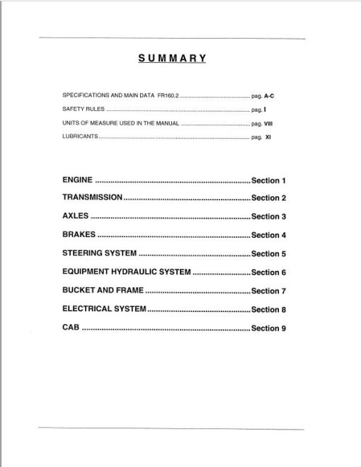 Fiatallis FR160.2 Wheel Loader Repair Service Manual - Image 2