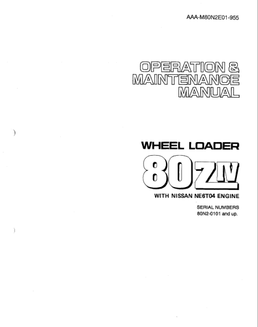 Kawasaki 80ZIV Wheel Loader Repair Service Manual - Image 4