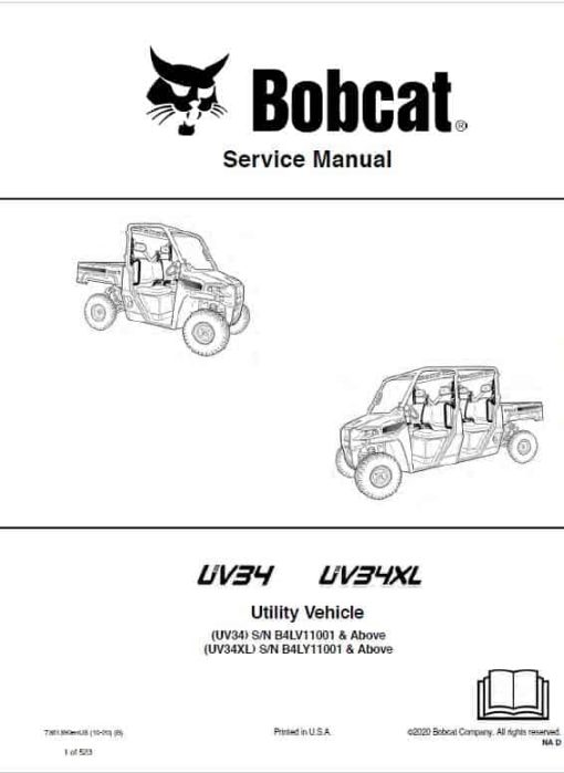 Bobcat UV34, UV34XL Utility Vehicle Service Repair Manual - Image 2