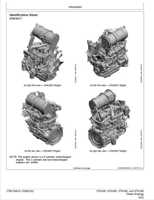 John Deere 3TNV86, 4TNV86, 3TNV88, 4TNV88 Diesel Engine Technical Manual (CTM120419) - Image 2