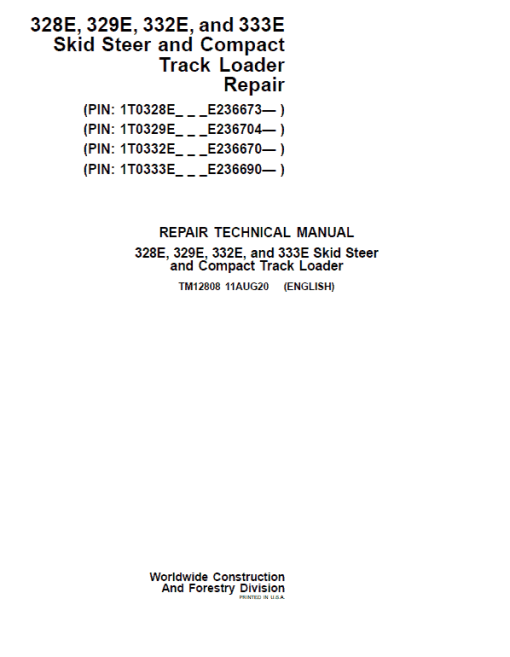 John Deere 329E, 333E SkidSteer Track Loader Technical Manual (S.N from E236690 - ) - Image 2