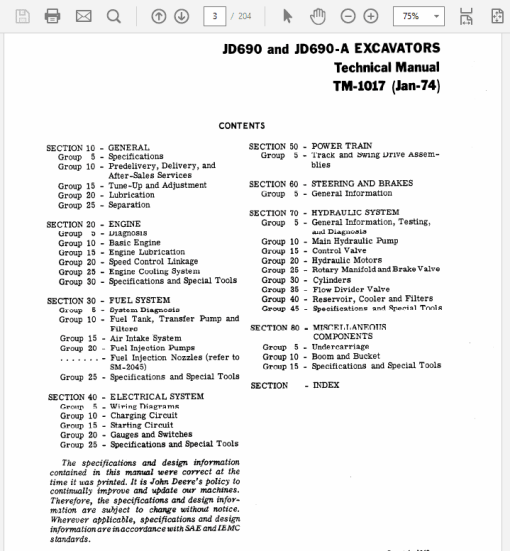 John Deere 690, 690A Excavator Repair Technical Manual (TM1017) - Image 3