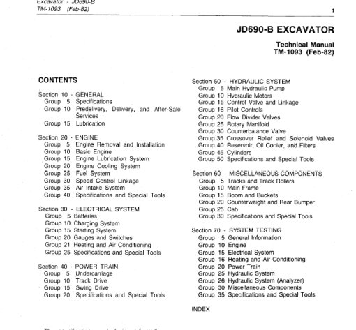 John Deere 690B Excavator Repair Technical Manual (TM1093) - Image 3