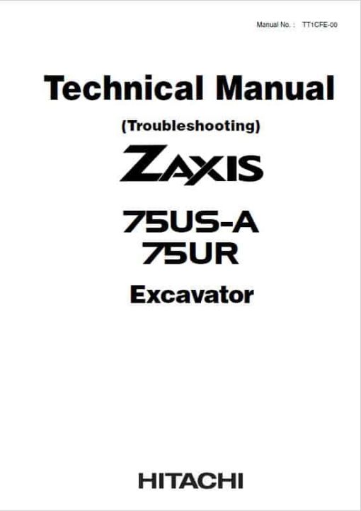 Hitachi ZAXIS 75US-A, 75 UR Excavator Repair Service Manual - Image 3