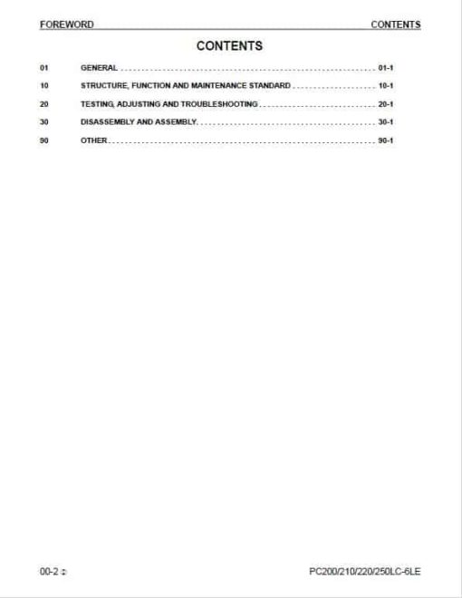 Komatsu PC200LC-6LE, PC210LC-6LE, PC220LC-6LE, PC250LC-6LE Excavator Repair Manual - Image 2