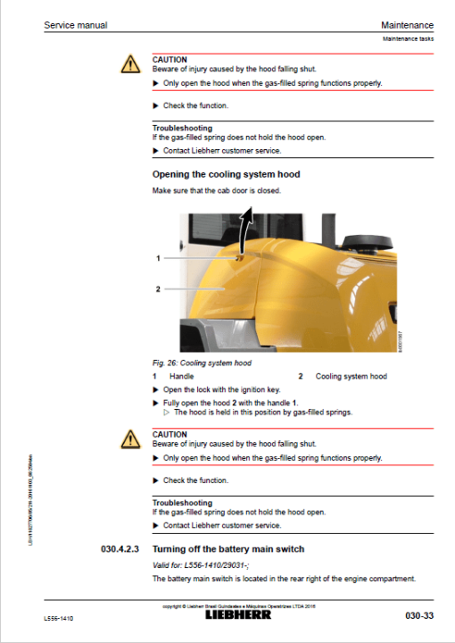 Liebherr L556 Type 1410 Wheel Loader Service Manual - Image 2